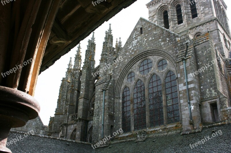 Abbey Mont Saint-michel Normandy France Middle Ages