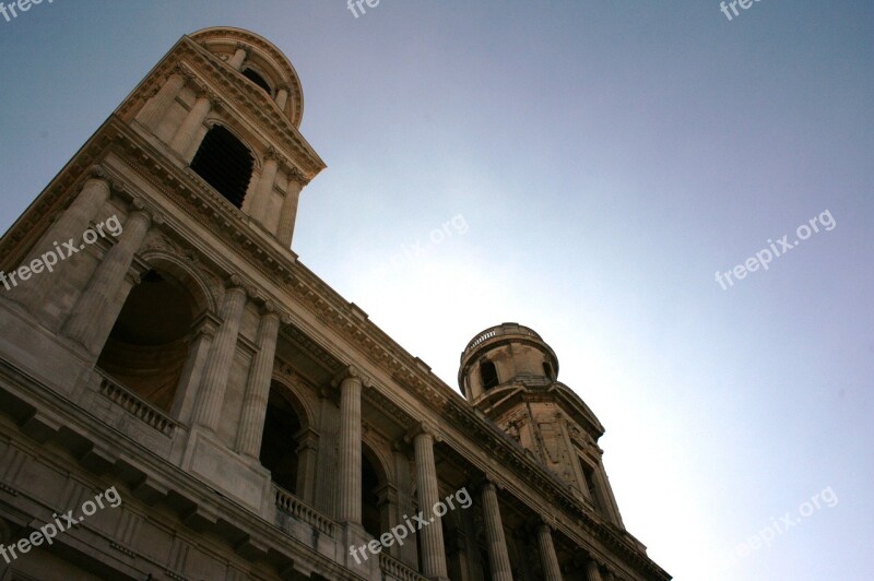 Saint Sulpice Church Tower Paris Free Photos