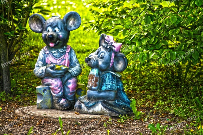 Mice Decoration Garden Stone Figure Gartendeko