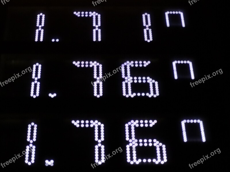 Digital Display Pay Luminous Numerals Gasoline Price-indicating Free Photos