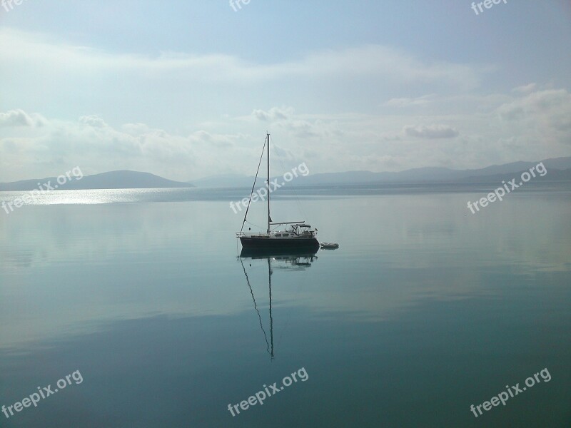 Sailboat Gera Bay Lesvos Greece Free Photos