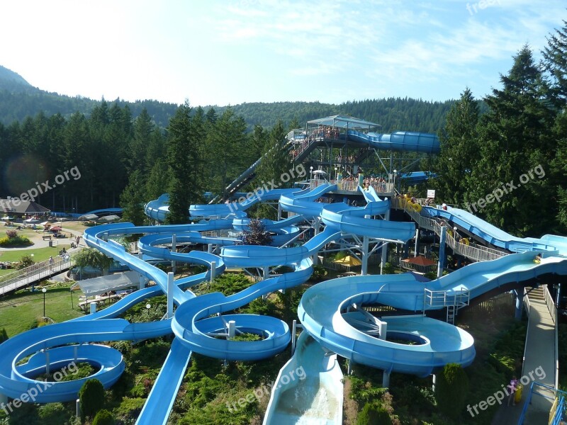 Slip Water Park Leisure Water Fun Blue