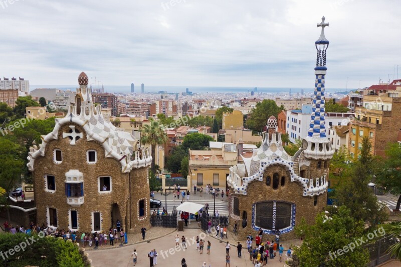 Barcelona Spain City Park Park Guell