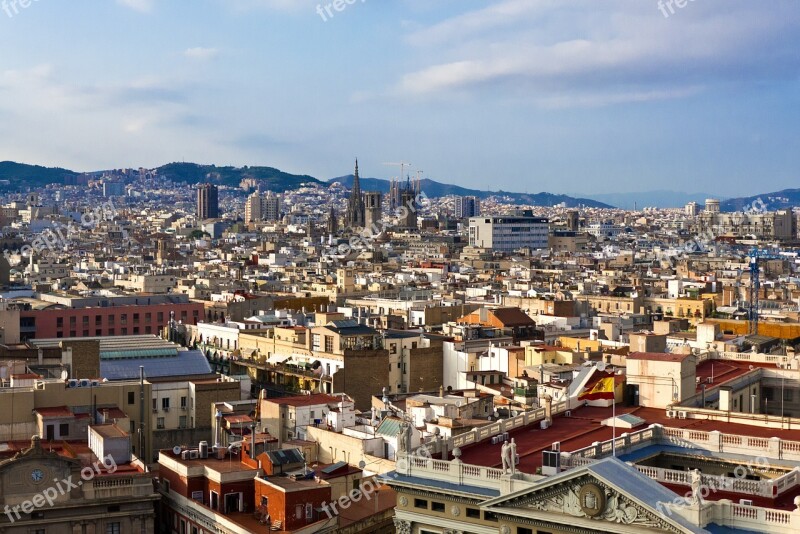 Barcelona Spain City Panorama House