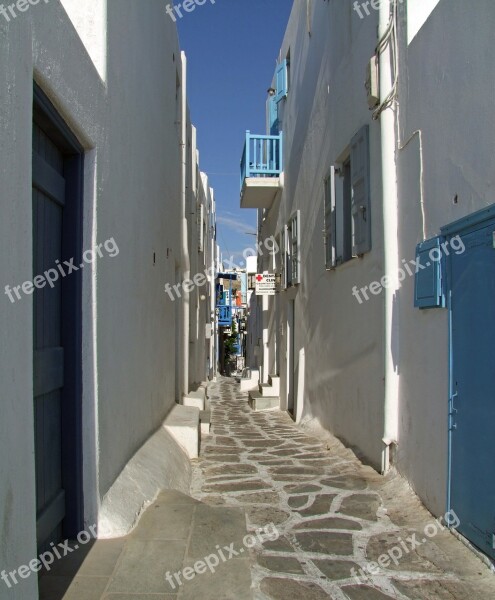 Mykonos Alley Greece Cyclades Greek Island