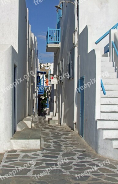 Alley Mykonos Greece Cyclades Greek Island