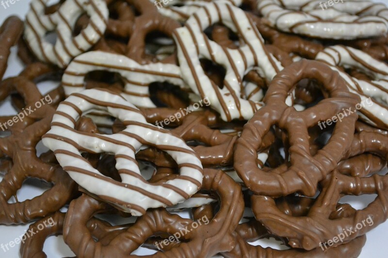 Pretzels Chocolate Dessert Snack Holiday