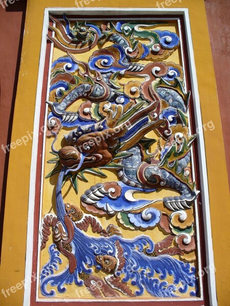 Dragon Relief Vietnam Ornament Asia