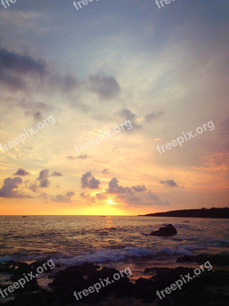 Pak Sha Wan Sunset The Sea Beach Free Photos