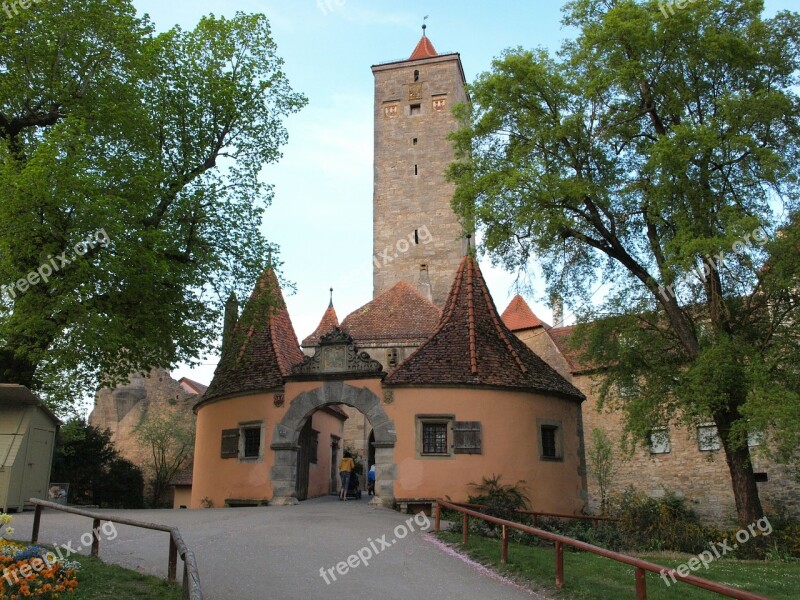 Rothenburg Of The Deaf Castle Gate City Gate Historic Center Historically