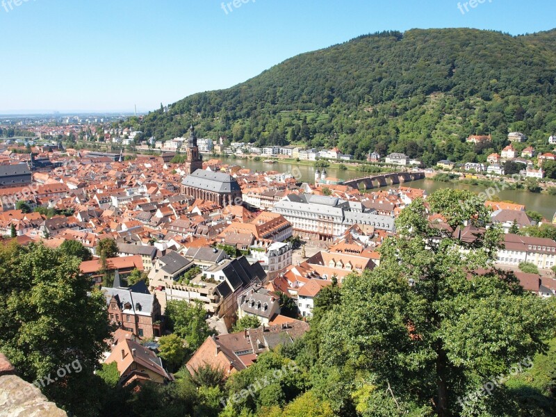 Heidelberg Neckar Panorama City View City Panorama