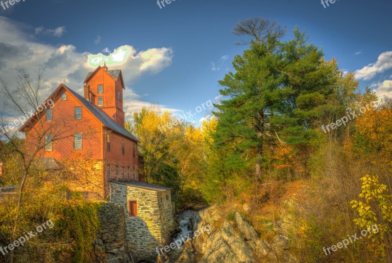 Vermont Old Mill Fall Autumn Water