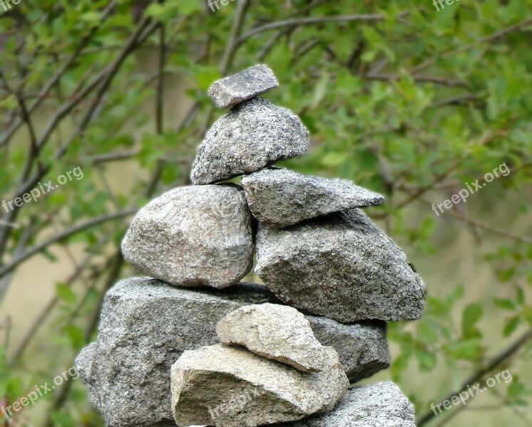 Stones Stacked Balance Harmony Nature