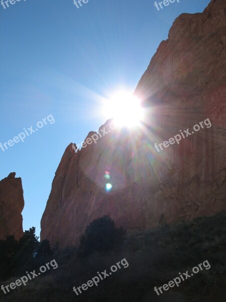 Mountains Garden Of Gods Rocky Peak Colorado