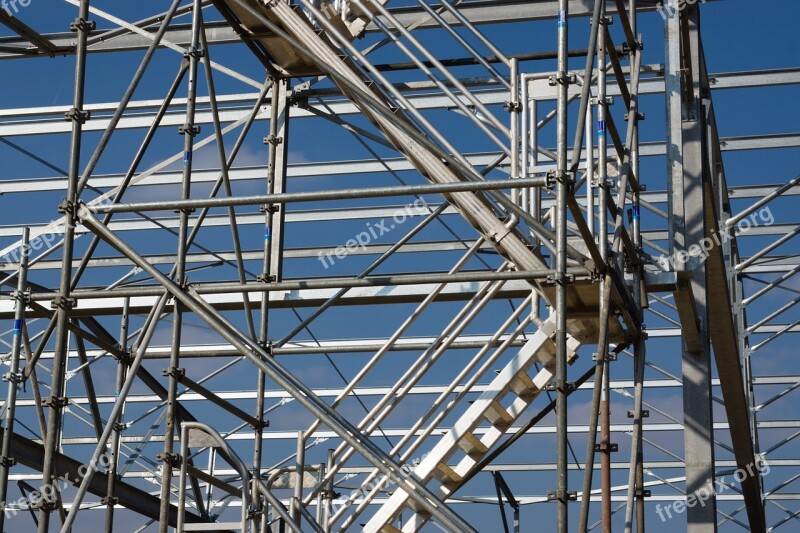 Scaffolding Site Staircase Work Free Photos