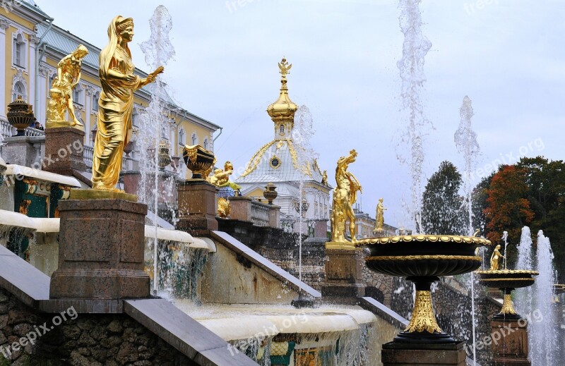 Peterhof Parks Fountains Free Photos