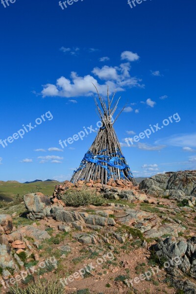 Shamanism Mongolia Ovoo Mongolian Shamanism Free Photos