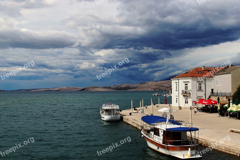 Croatia Sky Before The Storm Sea Cloudy