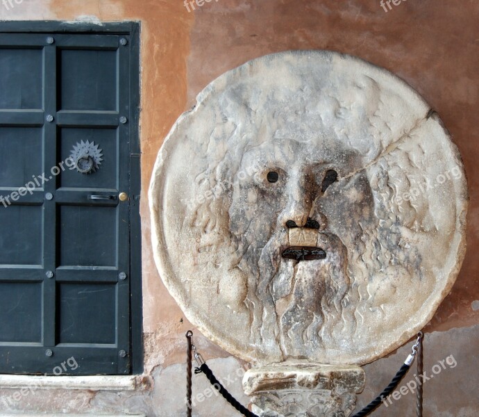 Mouth Truth Sculpture Rome Italy