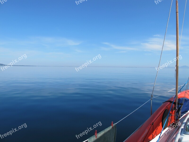 Sail Boat Sea Blue Sky Summer Free Photos