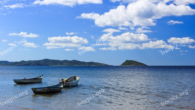 Boats Water Sea Blue Bank