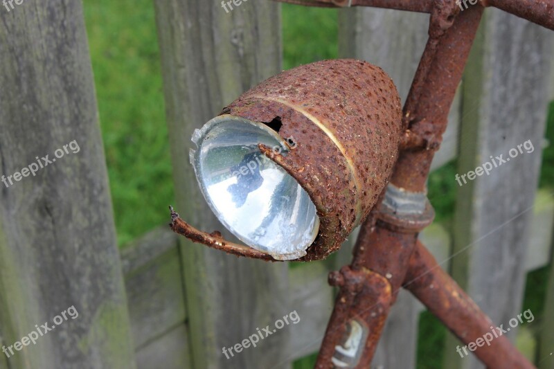 Bike Lamp Rust Wheel Cycling