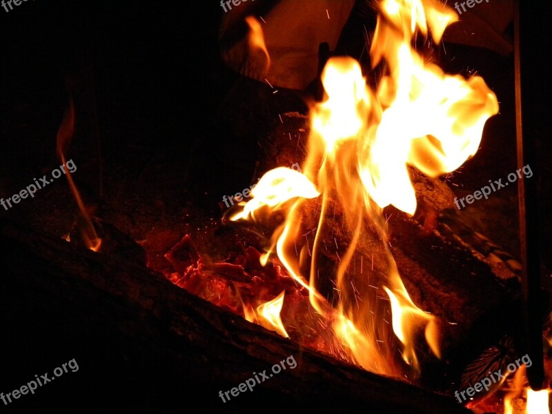 Fire Campfire Bonfire Flame Burn