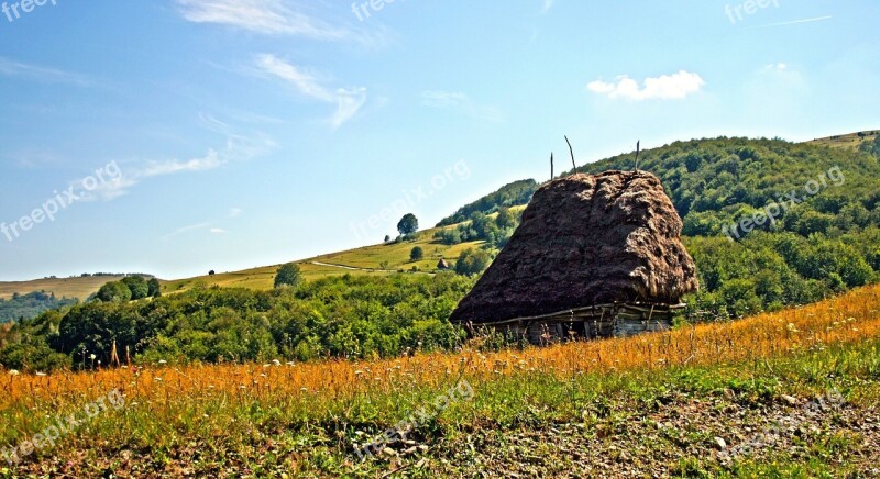 Hut Landscape Mountain Rural Stable