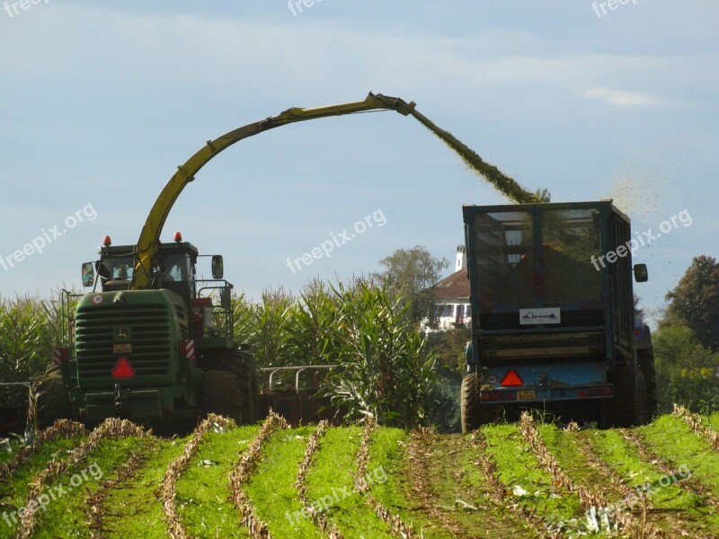 Harvest Time Corn Harvest Harvest Tractor Autumn