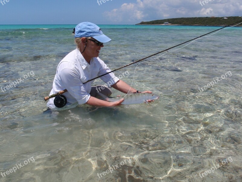 Bone Fish Fly Fishing Bahama Bone-fish Woman