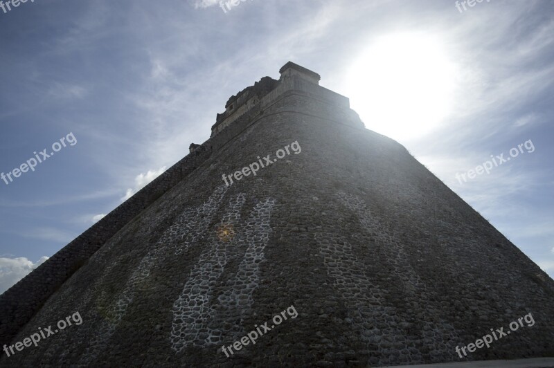 Pyramid Aztec Uxmal Mexico Paradise