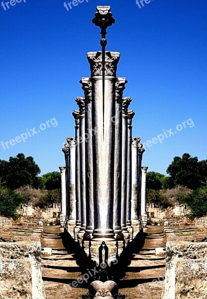 Salamis Roman Ruins Marble Column