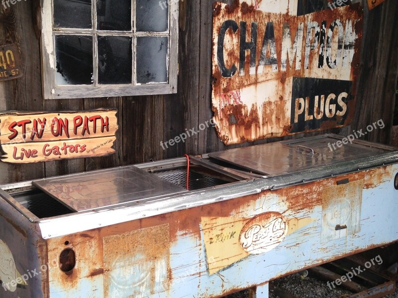 Signs Rusted Freezer Old Vintage