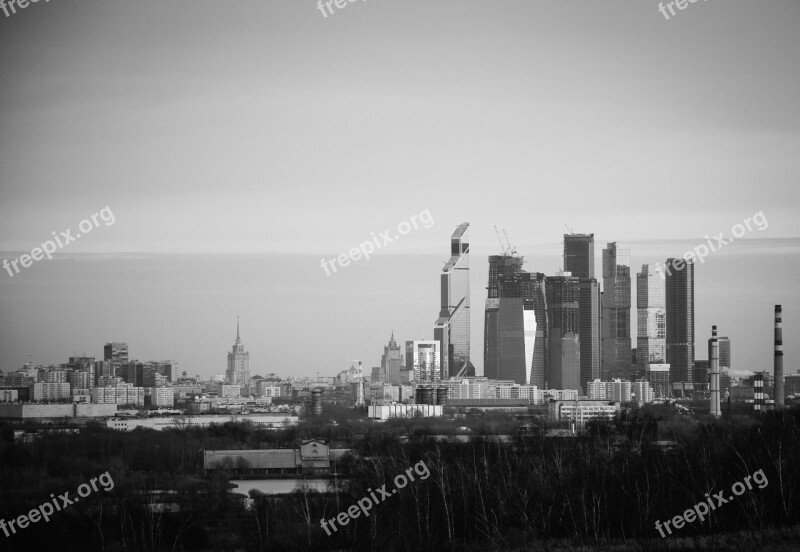 Moscow City Buildings Architecture View