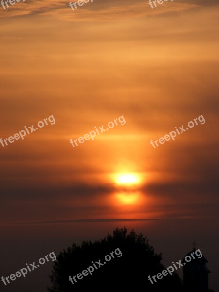 Sun Cloud Sky Red Church