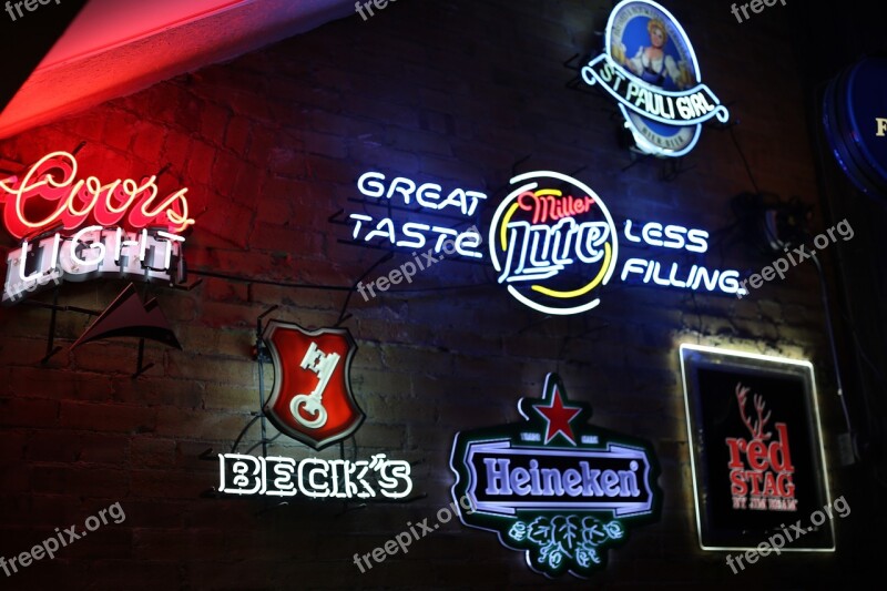 Advertisement Bar Beer Miller Lite Colors