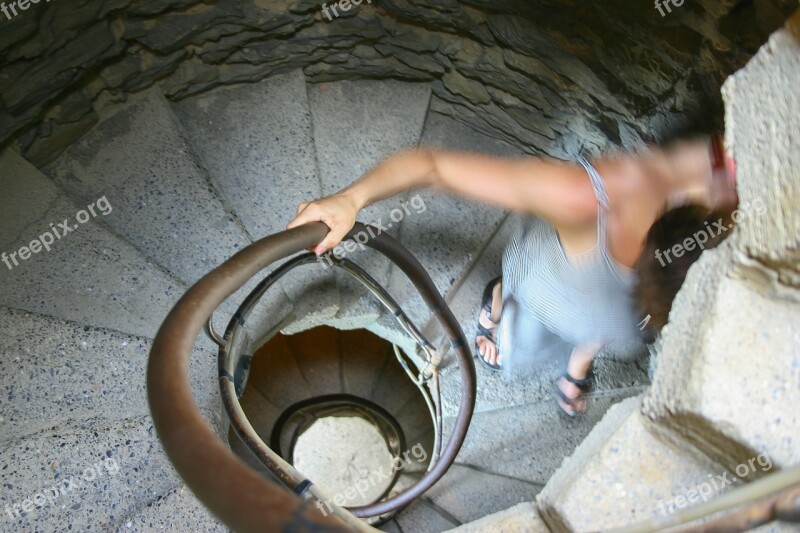 Spiral Staircase Woman Girl Spiral Staircase