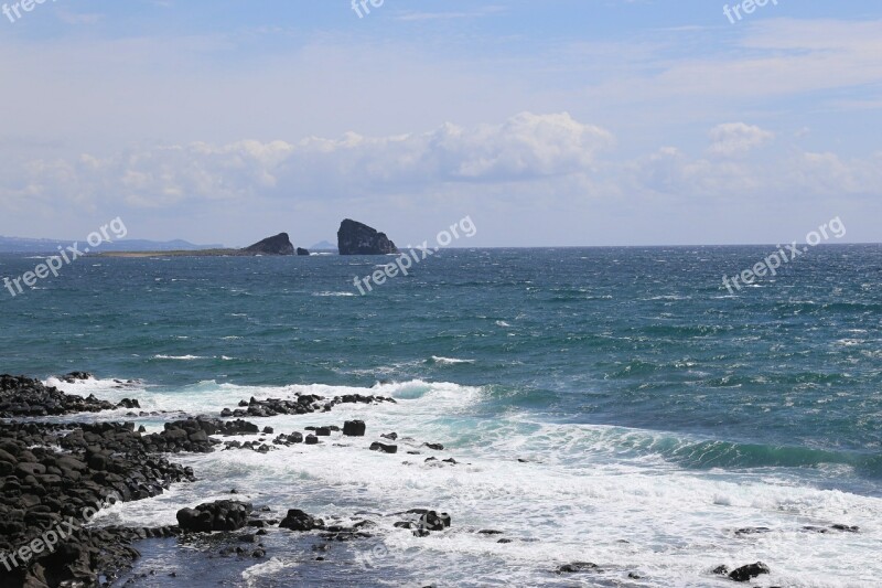 Jeju Island Waves The Brothers Island Free Photos