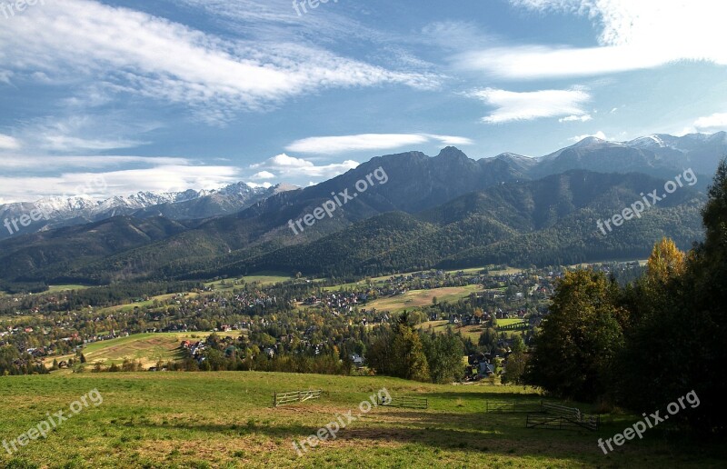 Polish Tatras Buried Top View Panorama Landscape