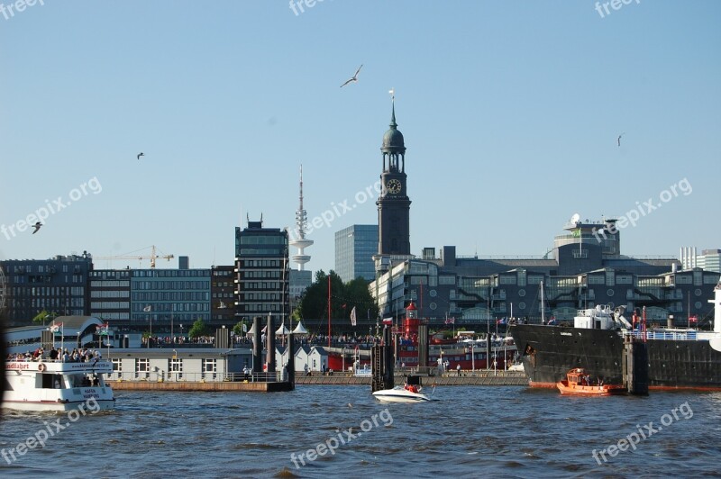 Hamburg Port Ships Michel Free Photos