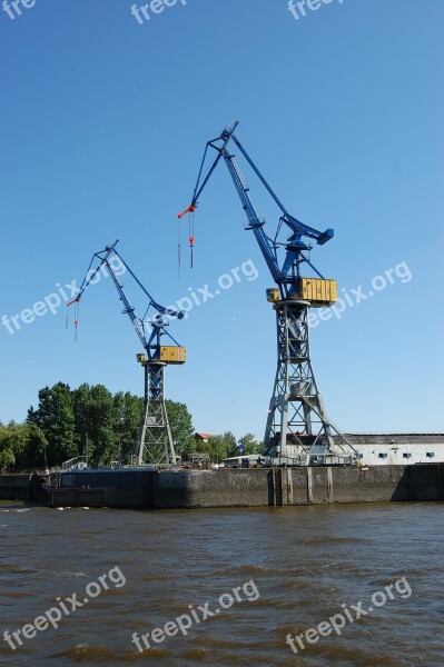 Hamburg Port Cranes Free Photos