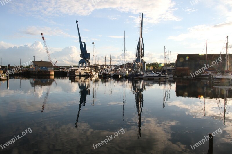 Ipswich Marina Cranes Boat Water