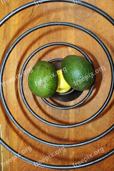 Fruit Bowl Metal Avocado Spiral Free Photos