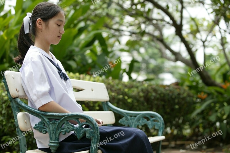 Woman Sitting Thailand Asian Girl