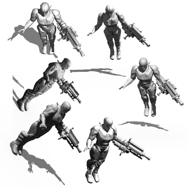 Cyborg Bio Mechanics Render 3d Model Tonal Values