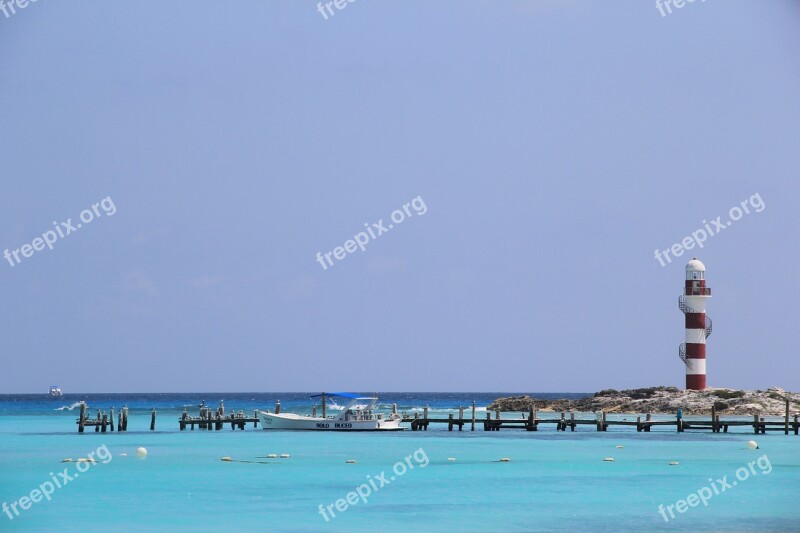 Lighthouse Sea Blue Nature Beach