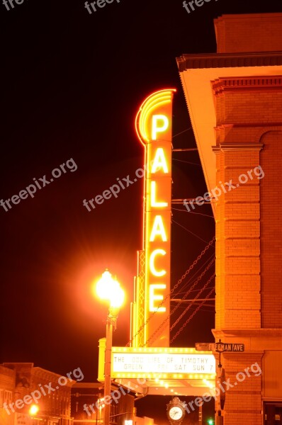 Theatre Neon Lights Night Long Exposure