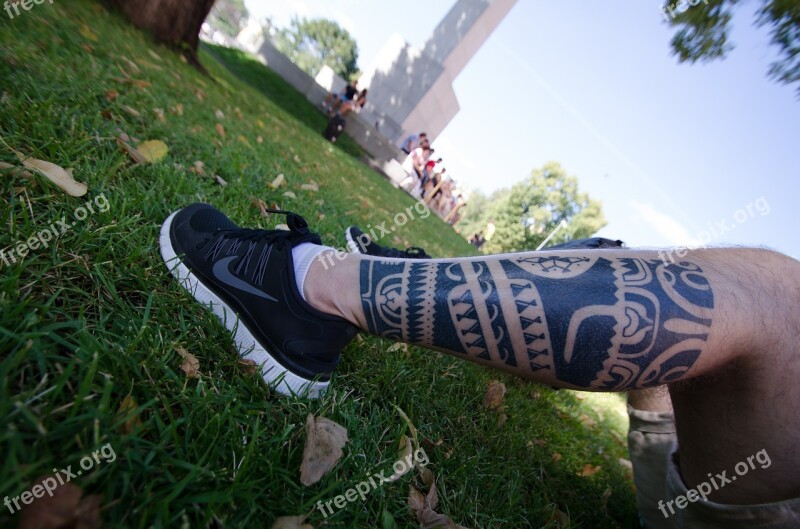 Tattoo Leg Black Man Nike