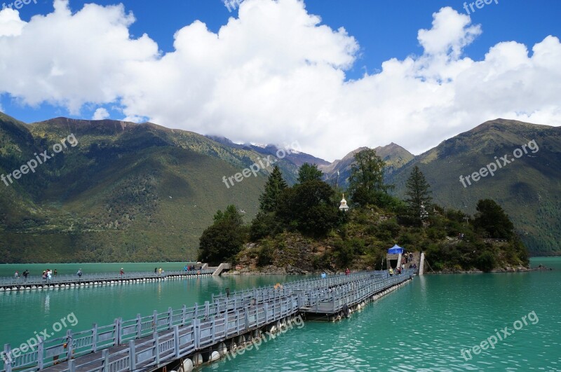 Tibet Beautiful Lake The Scenery Free Photos