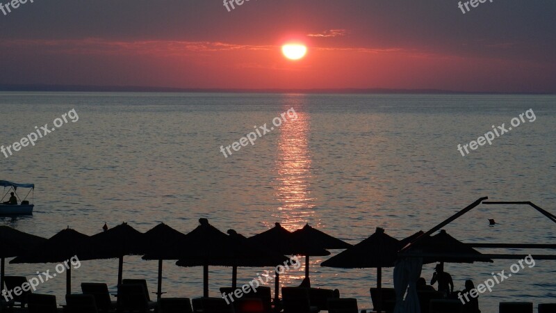 Sunset Sea Beach Light Sky